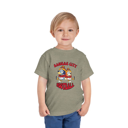 Toddler Bluey & Bingo Design Kansas City Chiefs Football - Inspired T-Shirt