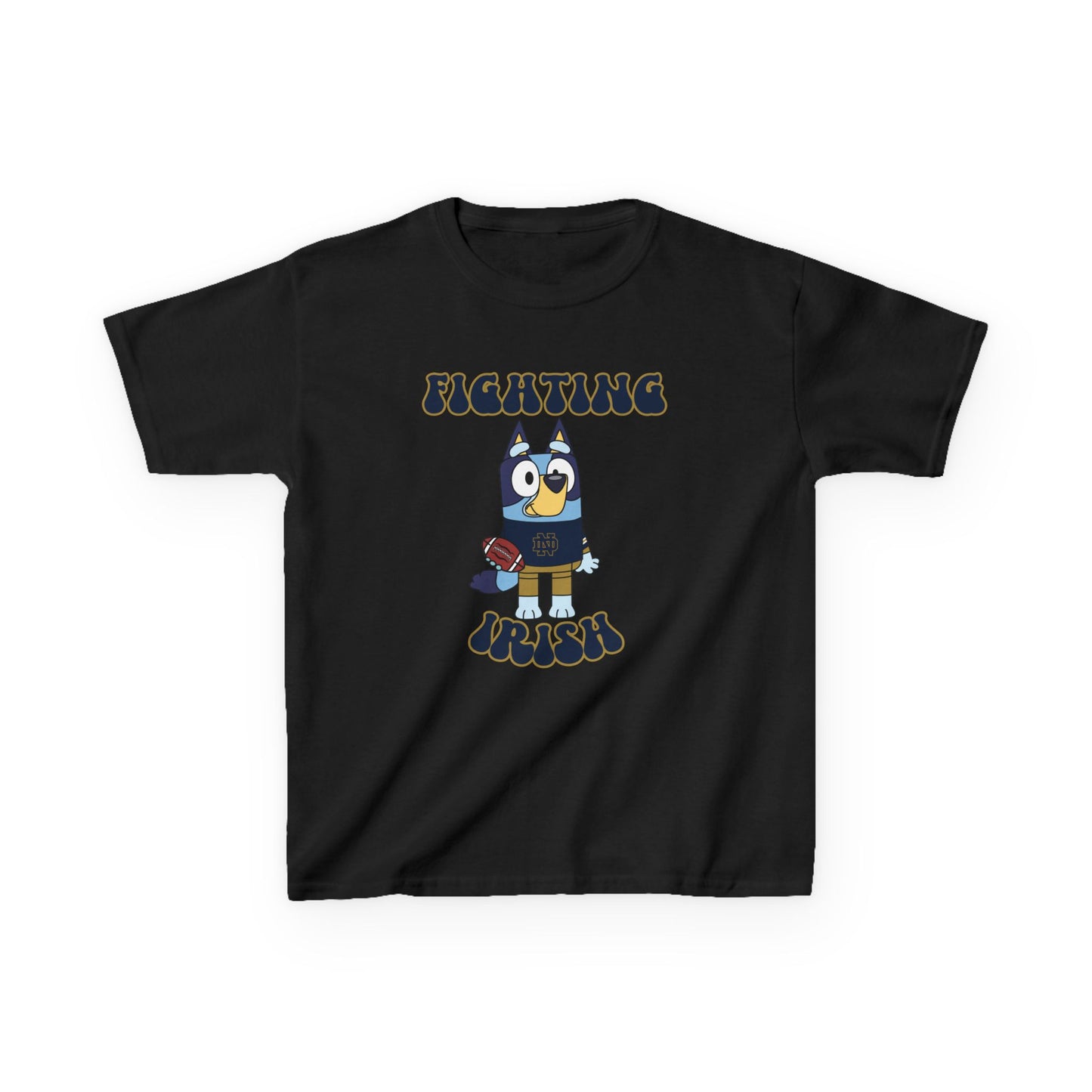 Bluey Fighting Irish Design College Football Youth Tee