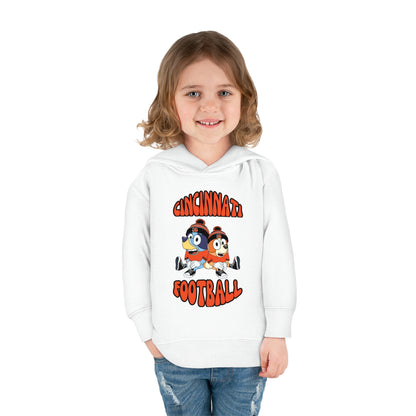 Toddler Bluey & Bingo Design Cincinnati Bengals Football - Inspired Pullover Fleece Hoodie