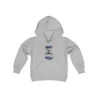 Youth Bluey & Bingo Design Colts Football - Inspired Heavy Blend Hooded Sweatshirt