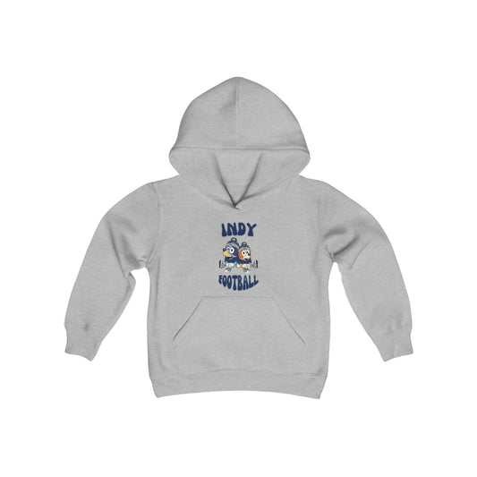 Youth Bluey & Bingo Design Colts Football - Inspired Heavy Blend Hooded Sweatshirt