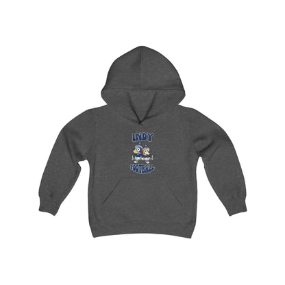 Youth Bluey & Bingo Design Colts Football - Inspired Heavy Blend Hooded Sweatshirt