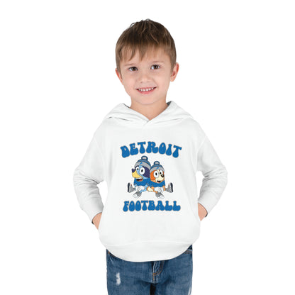 Toddler Bluey & Bingo Design Detroit Lions Football - Inspired Pullover Fleece Hoodie