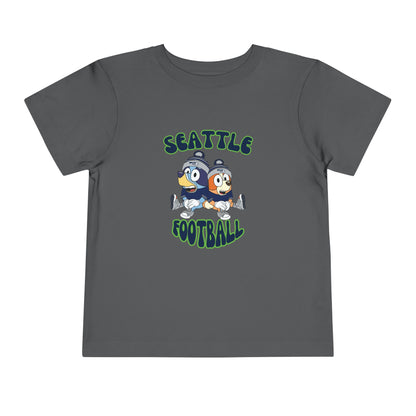 Toddler Bluey & Bingo Design Seahawks Football - Inspired T-Shirt