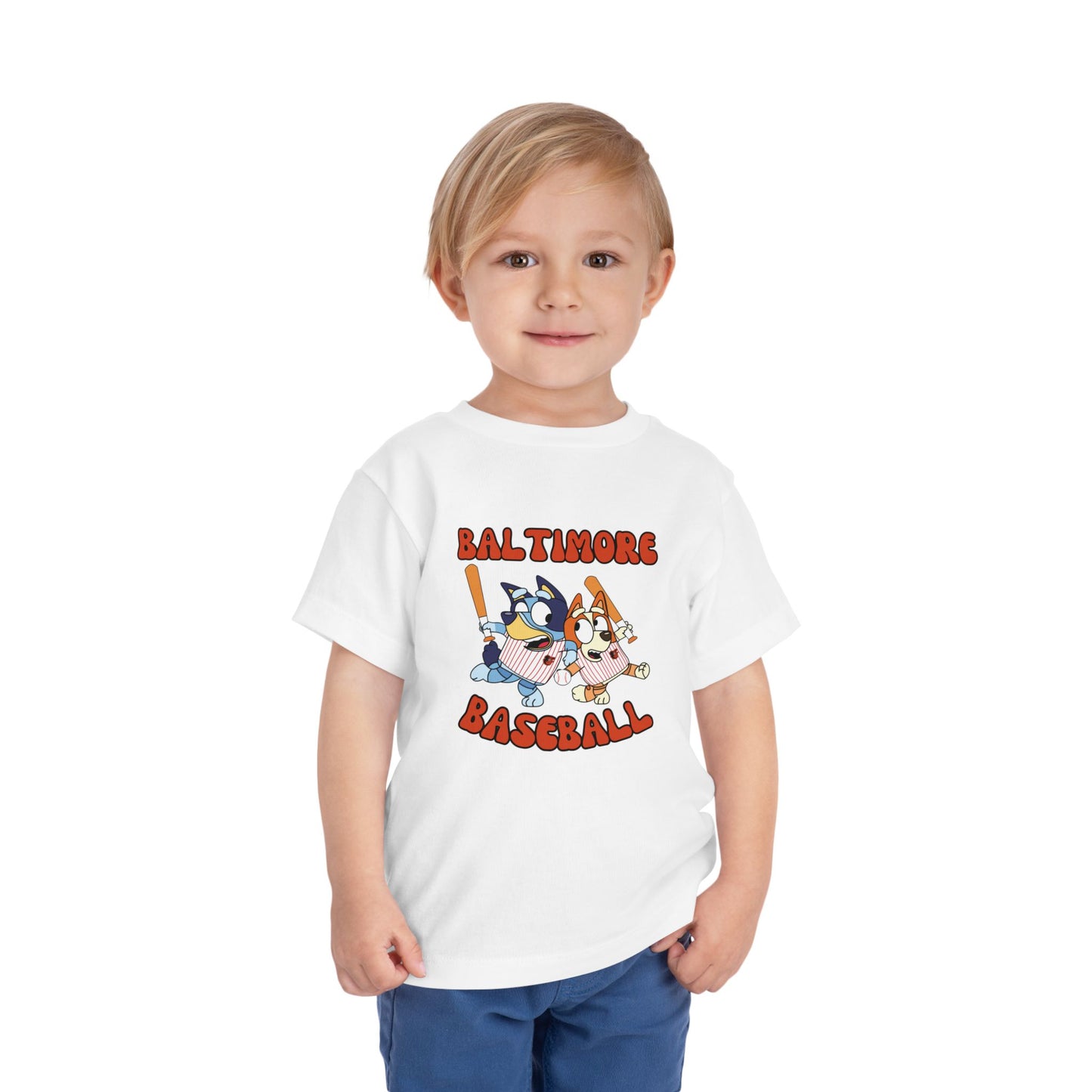 Toddler Bluey Design Baltimore Orioles - Inspired T-Shirt