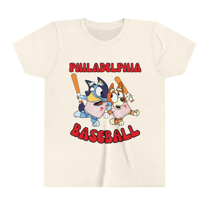 Youth Bluey Design Philadelphia Phillies - Inspired T-Shirt