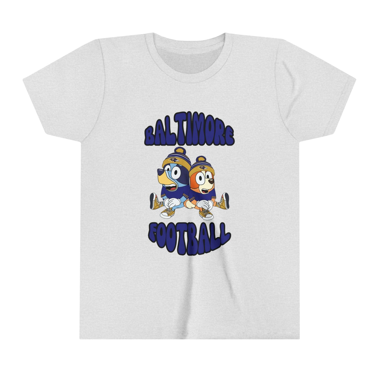 Youth Bluey & Bingo Design Ravens Football - Inspired T-Shirt