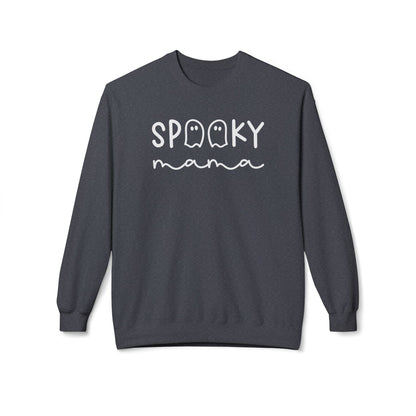 Halloween Trendy SPOOKY MAMA Crewneck Sweatshirt – Comfort & Style for Spooky Season