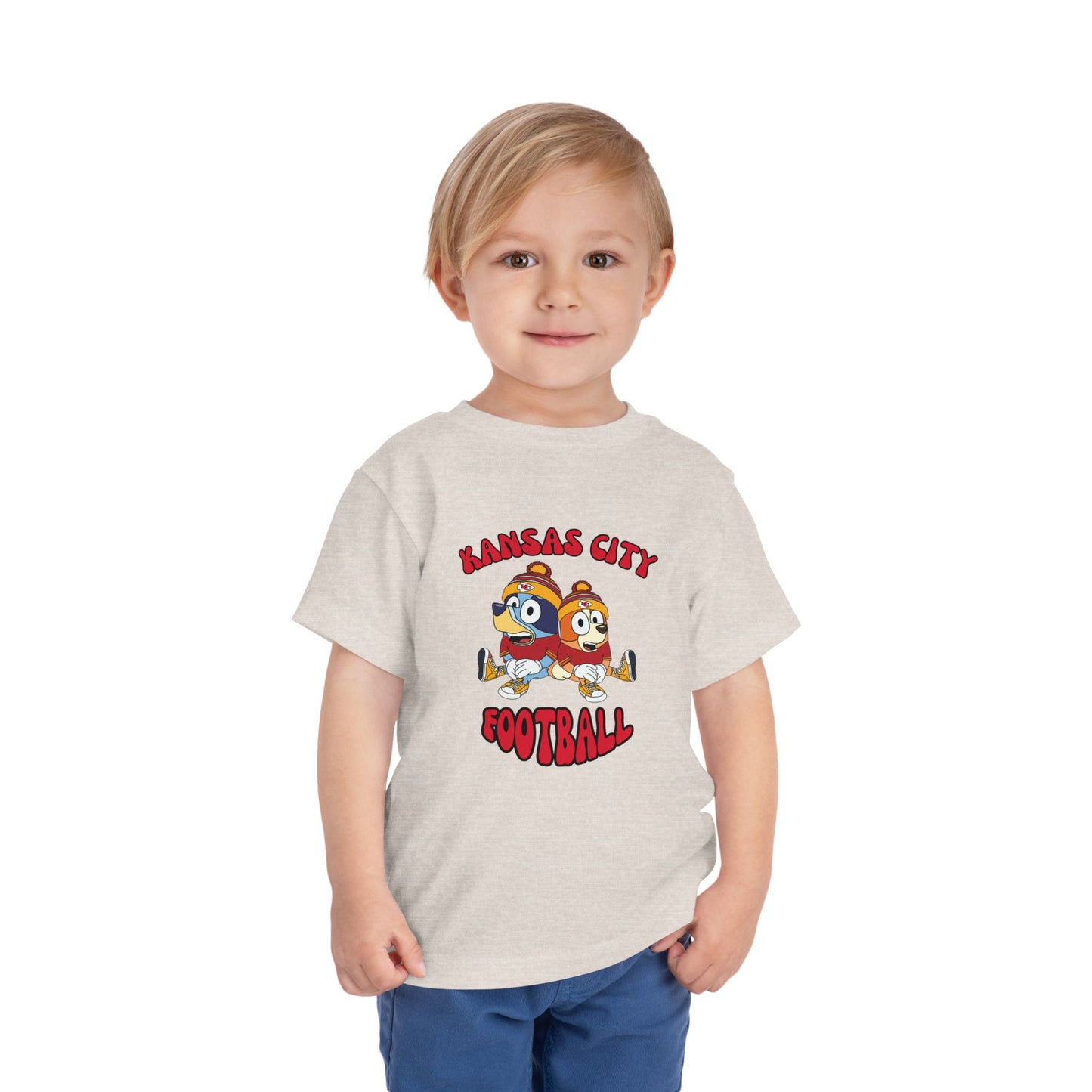 Toddler Bluey & Bingo Design Kansas City Chiefs Football - Inspired T-Shirt