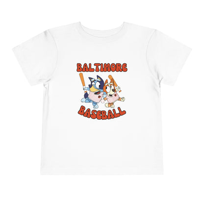 Toddler Bluey Design Baltimore Orioles - Inspired T-Shirt