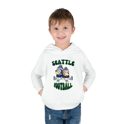 Toddler Bluey & Bingo Design Seahawks Football - Inspired Pullover Fleece Hoodie