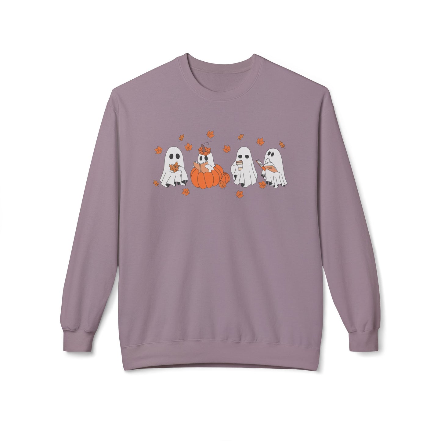 Halloween Spooky Book Lover Crewneck Sweatshirt – Comfort & Style for Spooky Season