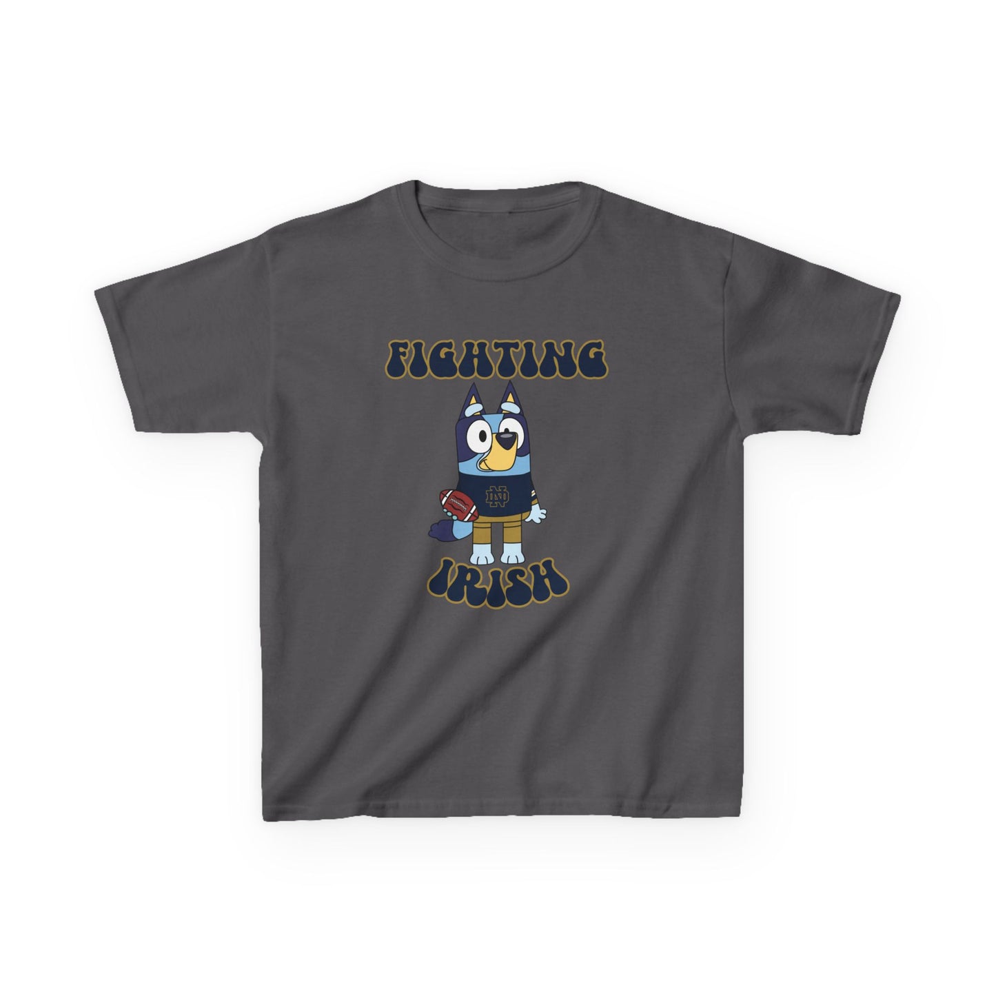 Bluey Fighting Irish Design College Football Youth Tee