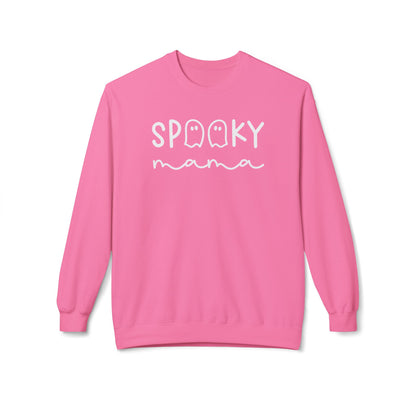 Halloween Trendy SPOOKY MAMA Crewneck Sweatshirt – Comfort & Style for Spooky Season