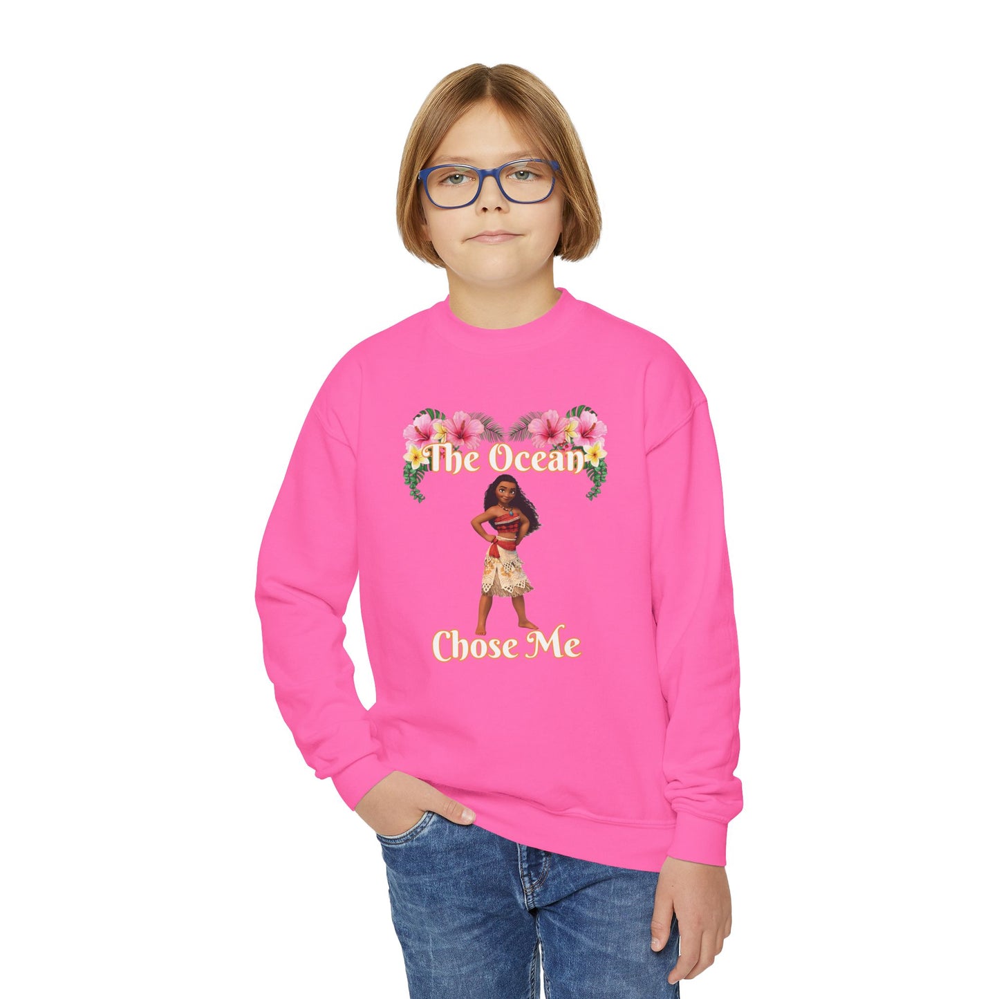 Moana Youth Crewneck Sweatshirt - The Ocean Chose Me