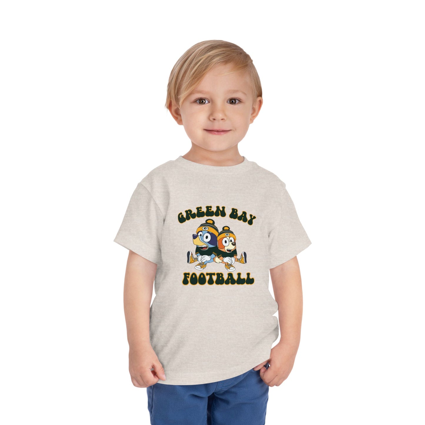 Toddler Bluey & Bingo Design Green Bay Football - Inspired T-Shirt