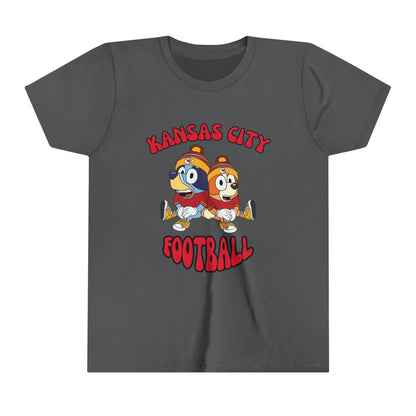 Youth Bluey & Bingo Design Kansas City Chiefs Football - Inspired T-Shirt