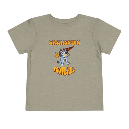 Toddler Bluey Design Washington Commanders Football -Inspired T-Shirt