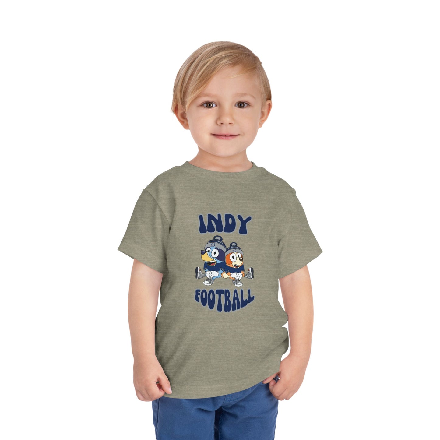 Toddler Bluey & Bingo Design Colts Football - Inspired T-Shirt