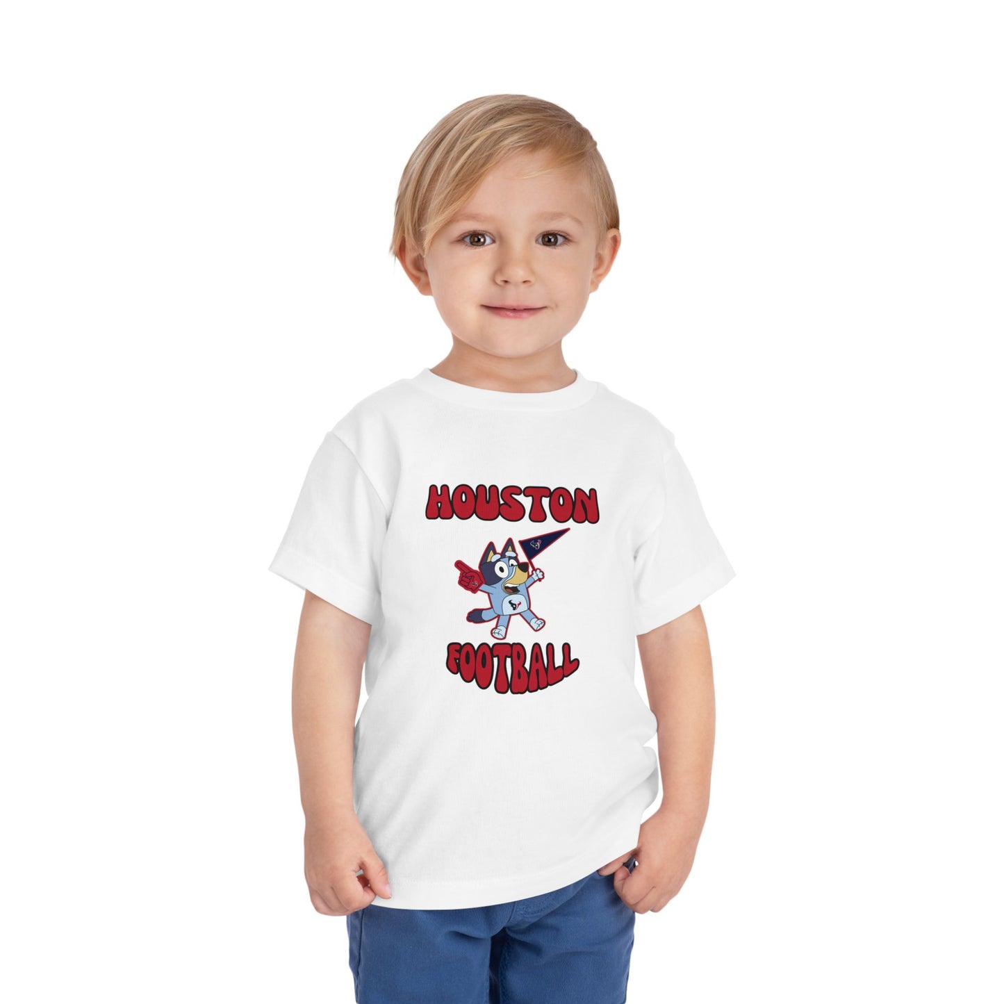 Toddler Bluey Design Houston Texans Football -Inspired T-Shirt