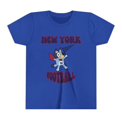 Youth Bluey Design New York Giants Football -Inspired T-Shirt