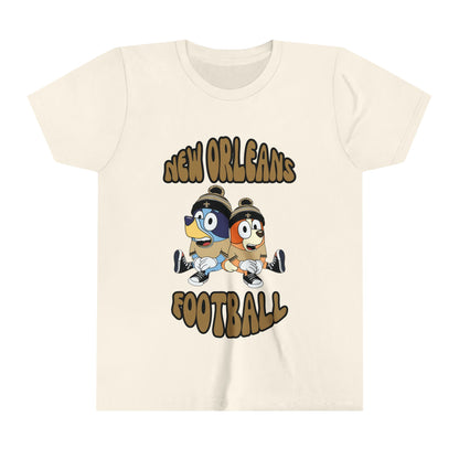 Youth Bluey & Bingo Design Saints Football - Inspired T-Shirt