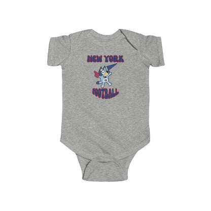 Infant Bluey Design New York Giants Football -Inspired Bodysuit