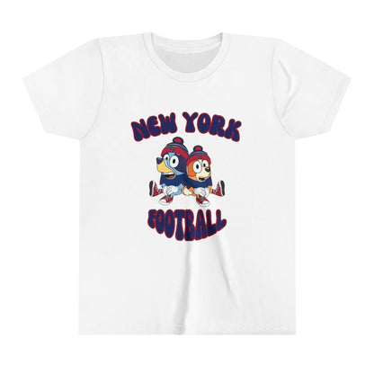 Youth Bluey & Bingo Design New York Giants Football - Inspired T-Shirt