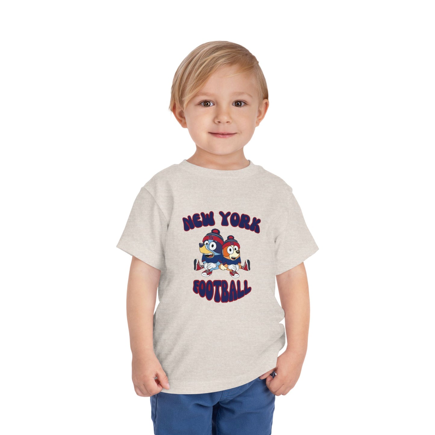 Toddler Bluey & Bingo Design New York Giants Football - Inspired T-Shirt