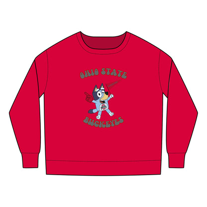 Toddler Bluey Ohio State Football  Crewneck Sweatshirt