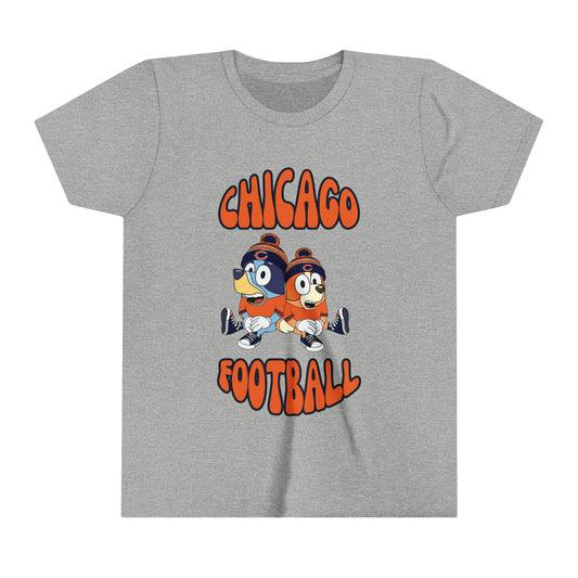 Youth Bluey & Bingo Design Bears Football - Inspired T-Shirt