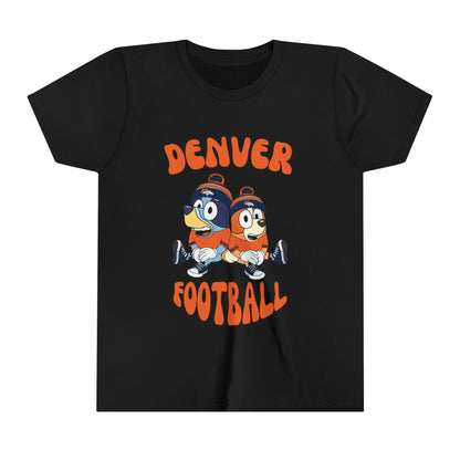 Youth Bluey & Bingo Design Broncos Football - Inspired T-Shirt