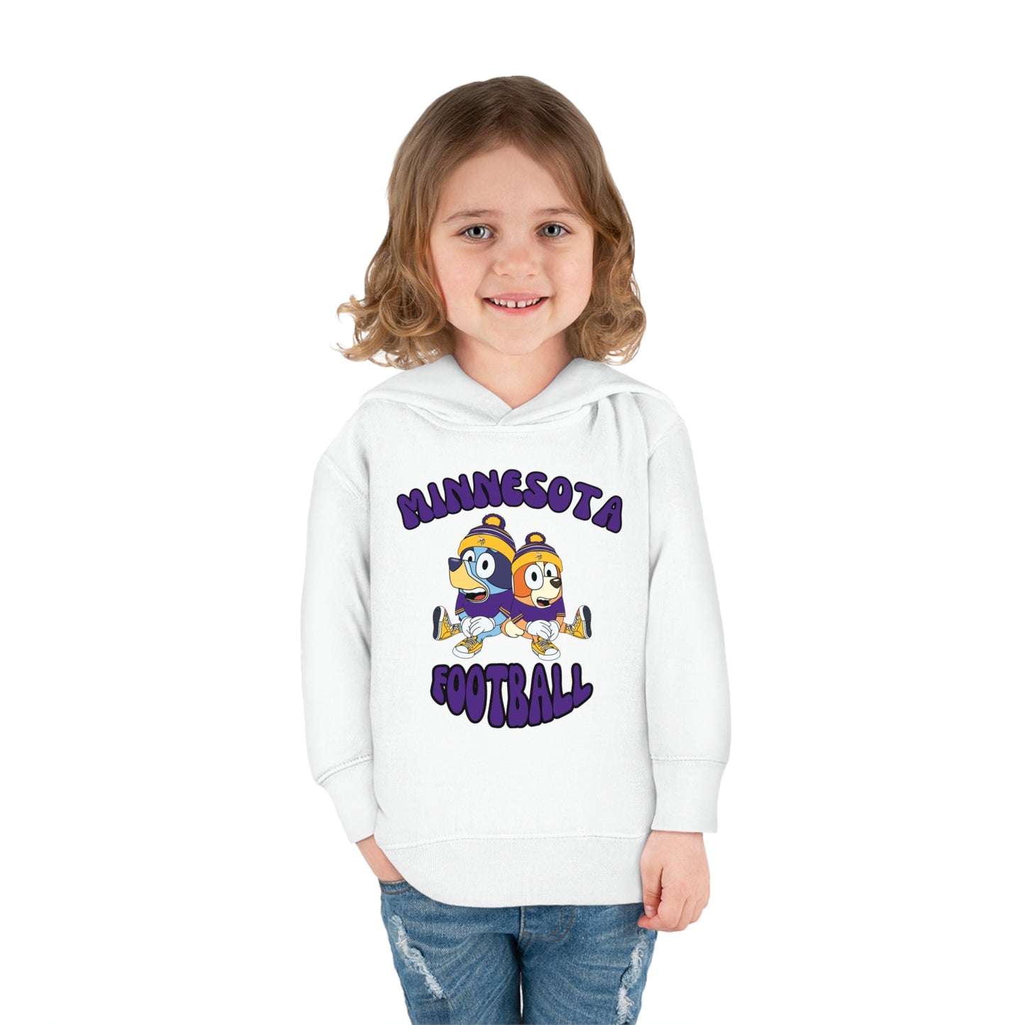 Toddler Bluey & Bingo Design Vikings Football - Inspired Pullover Fleece Hoodie