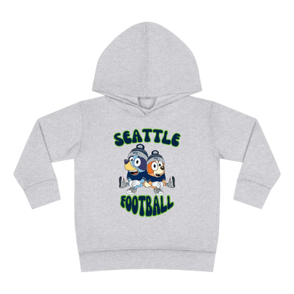 Toddler Bluey & Bingo Design Seahawks Football - Inspired Pullover Fleece Hoodie