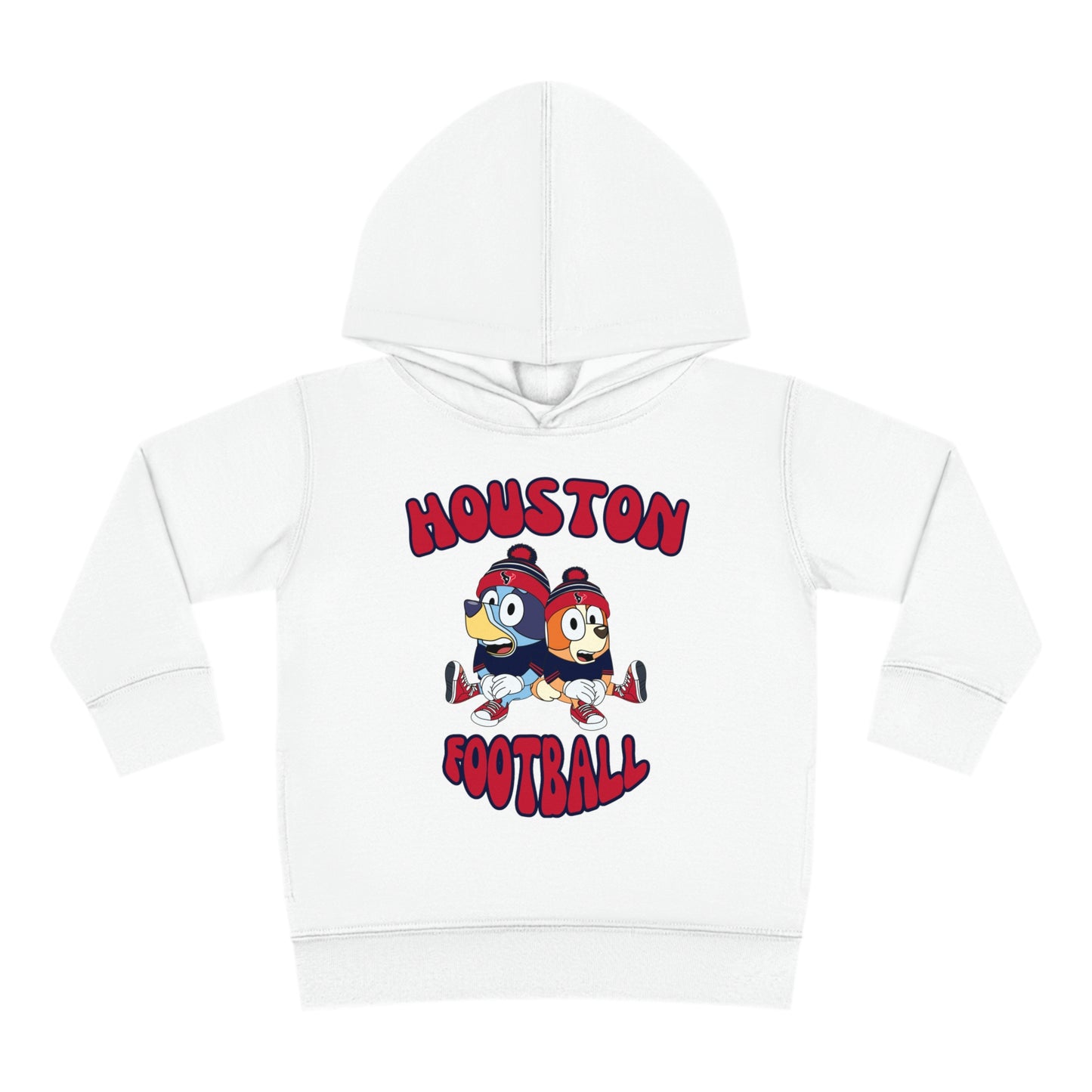 Toddler Bluey & Bingo Design Texans Football - Inspired Pullover Fleece Hoodie