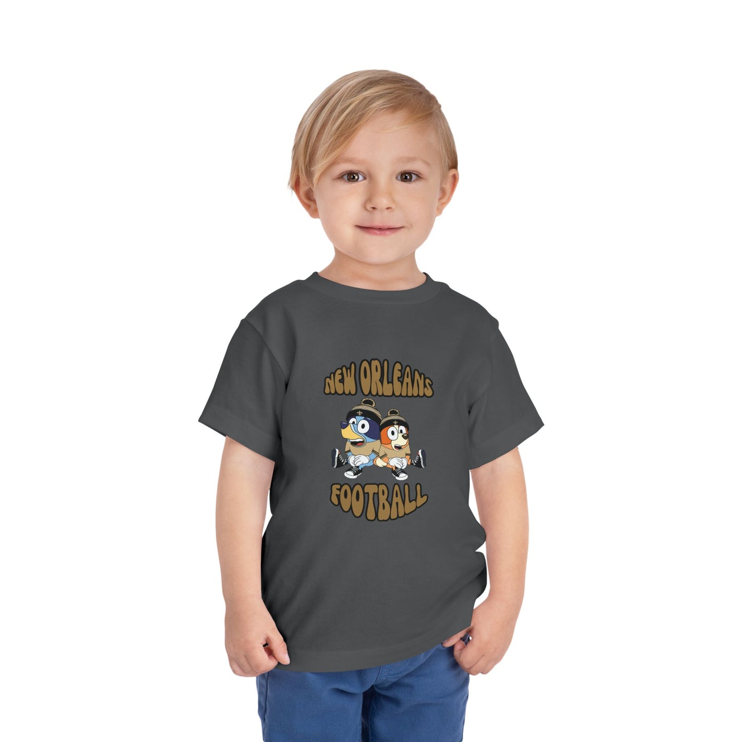 Toddler Bluey & Bingo Design Saints Football - Inspired T-Shirt