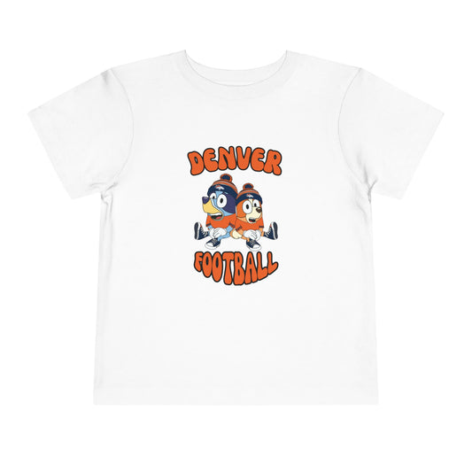 Toddler Bluey & Bingo Design Broncos Football - Inspired T-Shirt