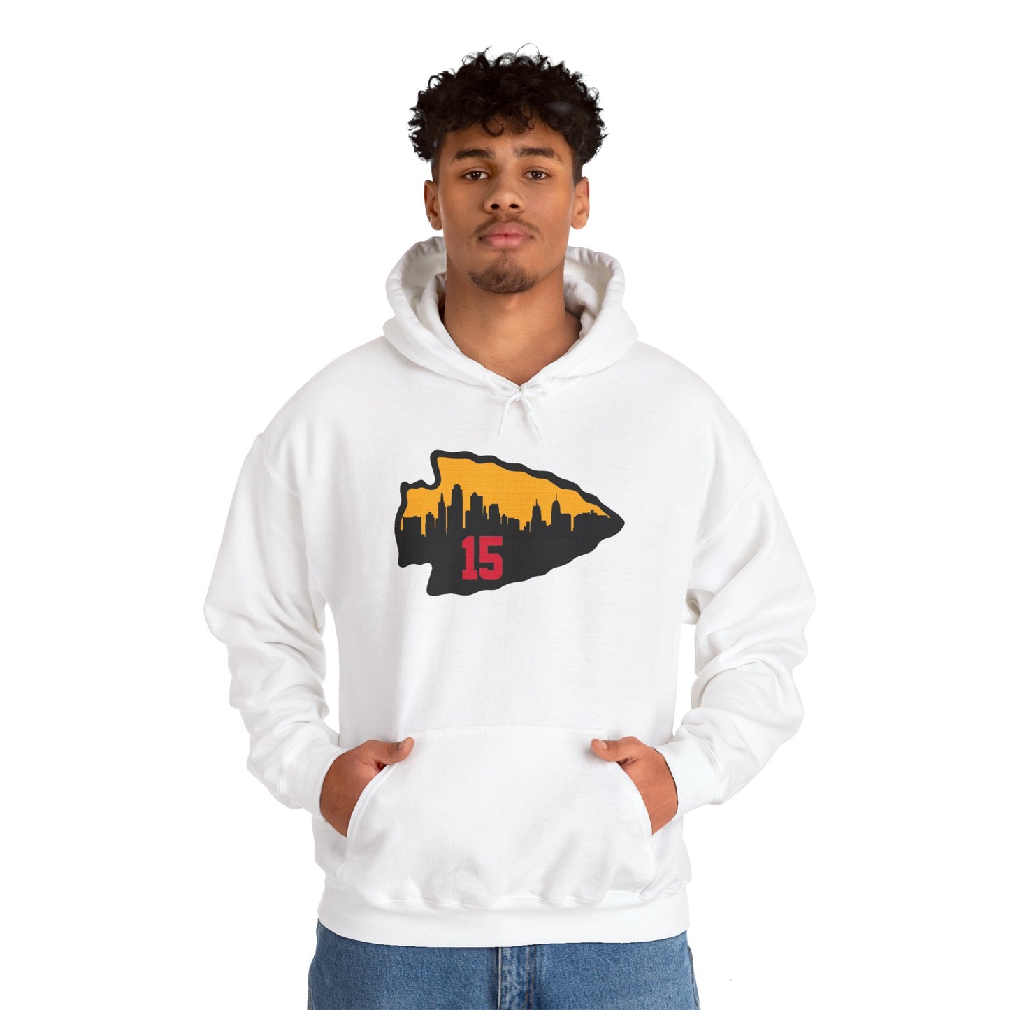 Unisex Kansas City 15 Mahomes Hoodie -  Heavy Blend