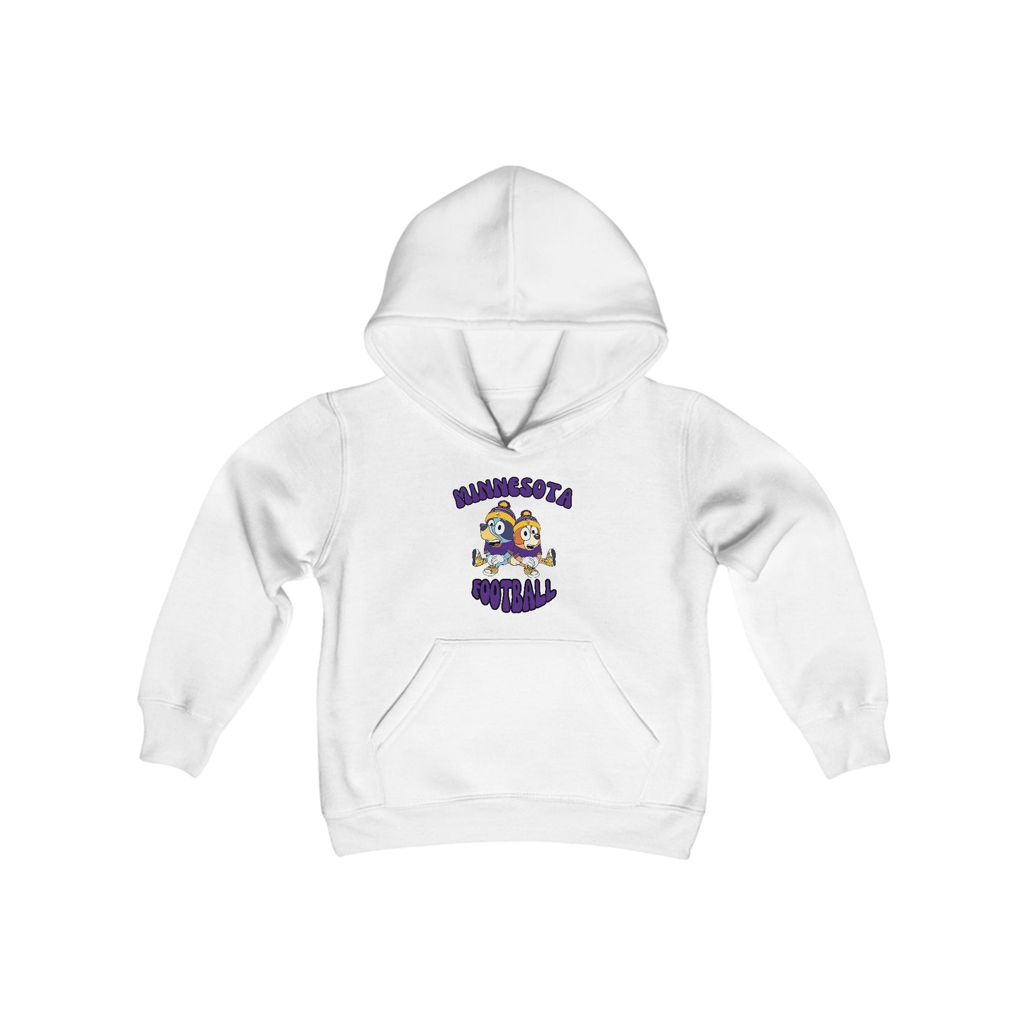 Youth Bluey & Bingo Design Vikings Football - Inspired Heavy Blend Hooded Sweatshirt