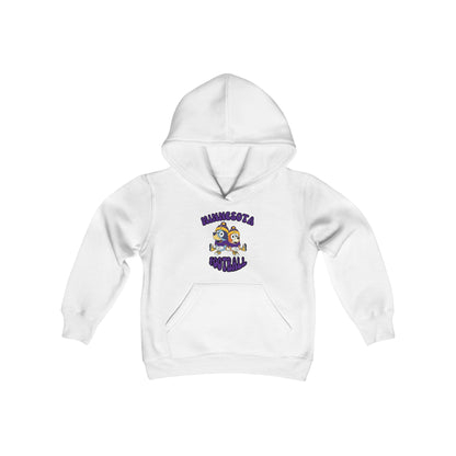 Youth Bluey & Bingo Design Vikings Football - Inspired Heavy Blend Hooded Sweatshirt