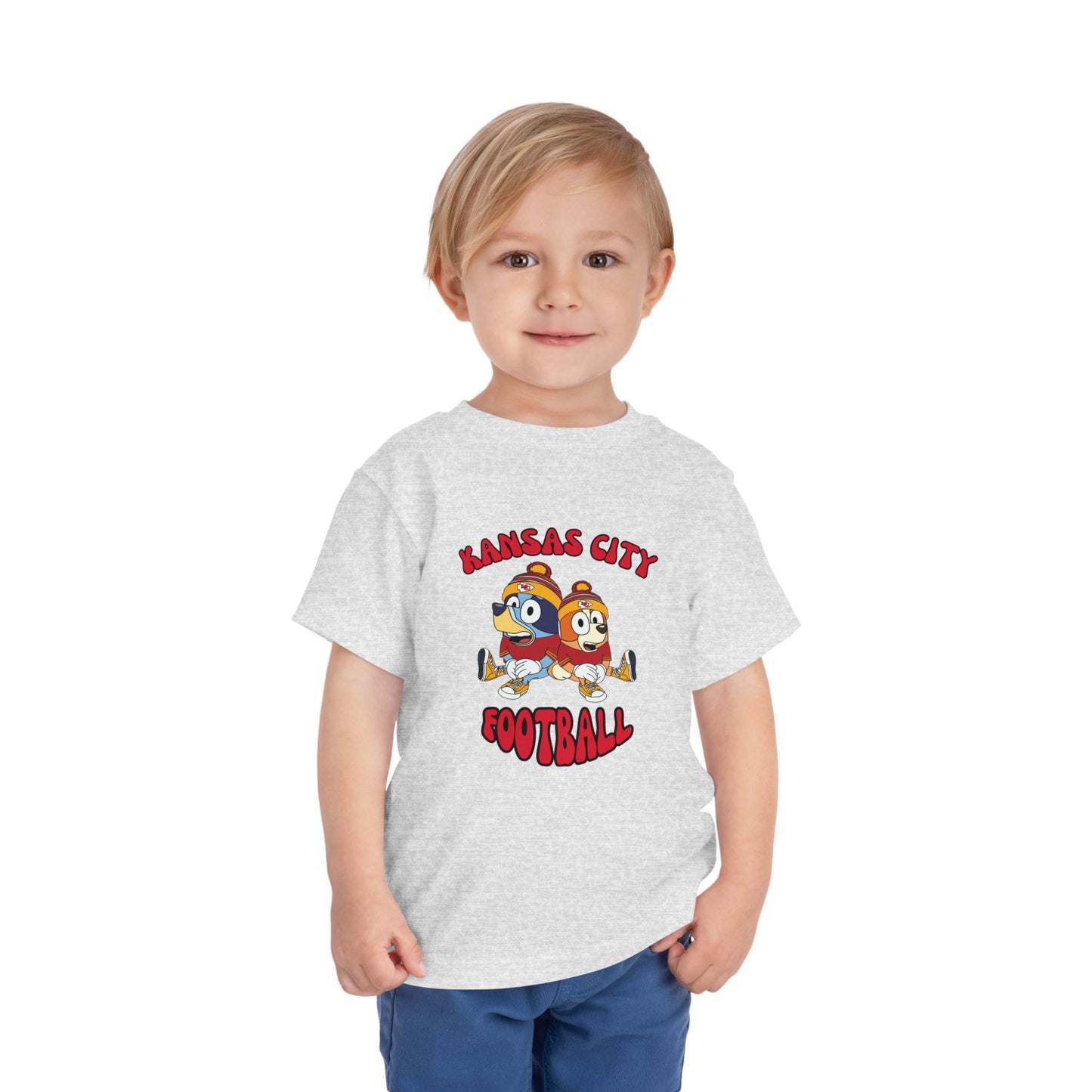 Toddler Bluey & Bingo Design Kansas City Chiefs Football - Inspired T-Shirt