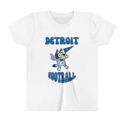 Youth Bluey Design Detroit Lions Football -Inspired T-Shirt