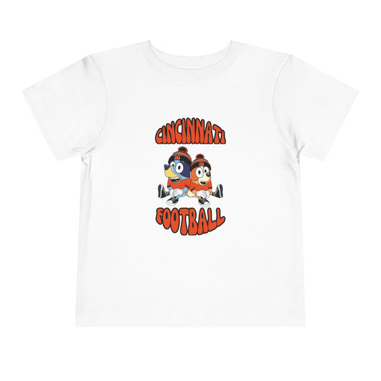 Toddler Bluey & Bingo Design Cincinnati Bengals Football - Inspired T-Shirt