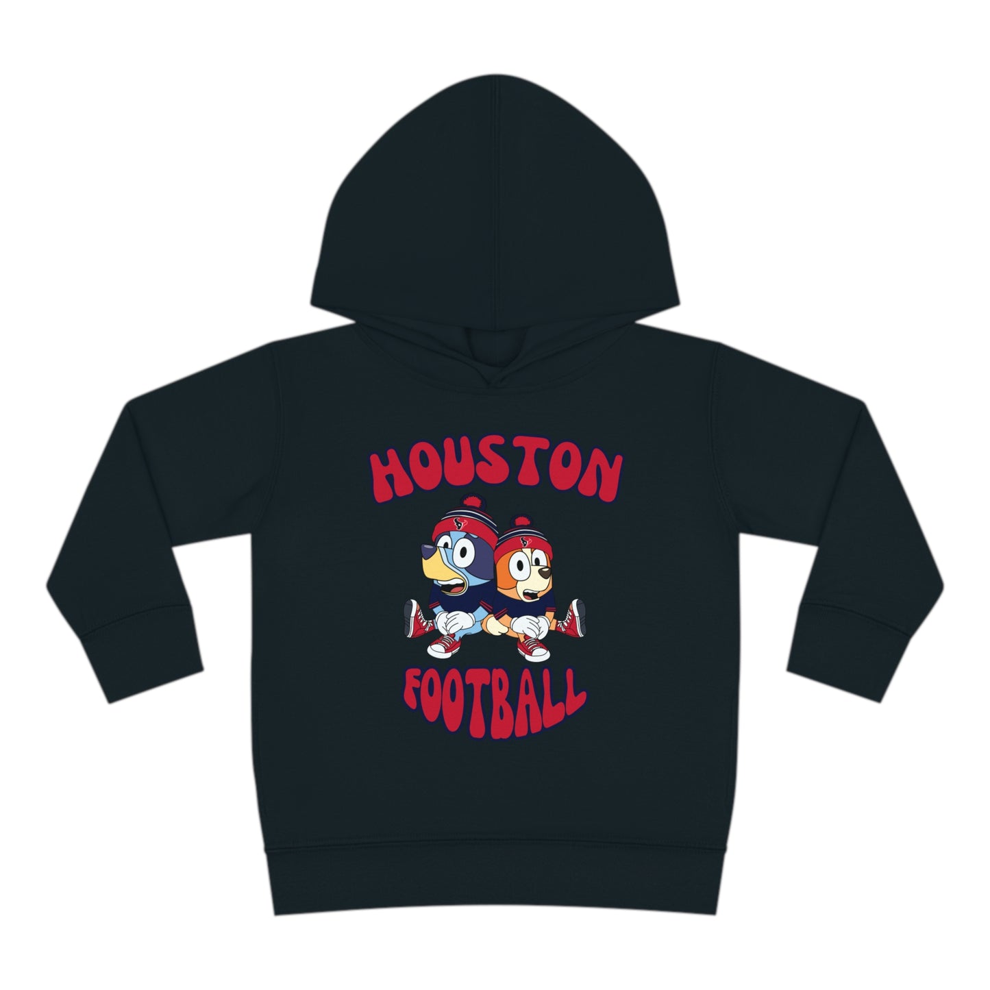 Toddler Bluey & Bingo Design Texans Football - Inspired Pullover Fleece Hoodie