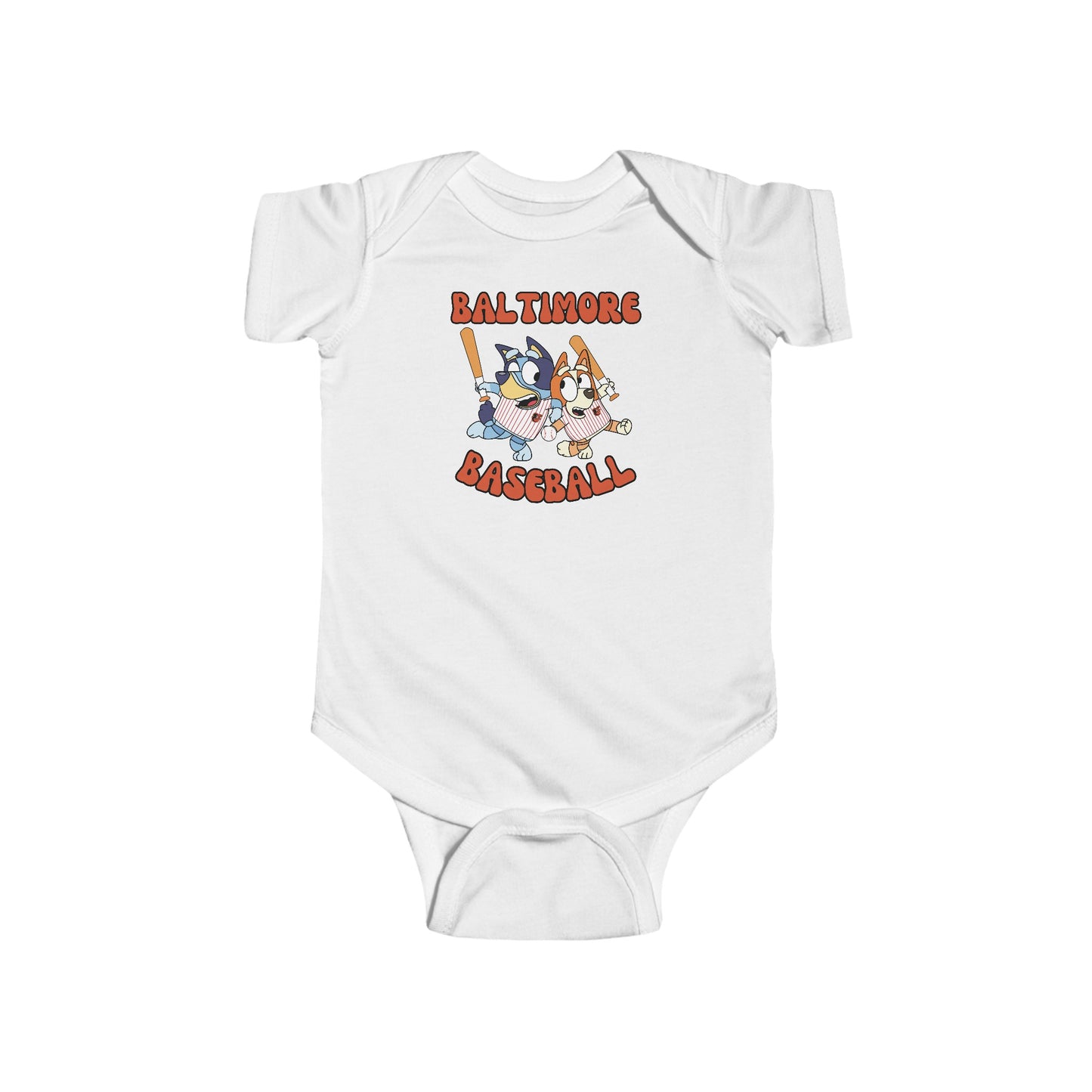 Toddler Bluey Design Baltimore Orioles - Inspired Bodysuit