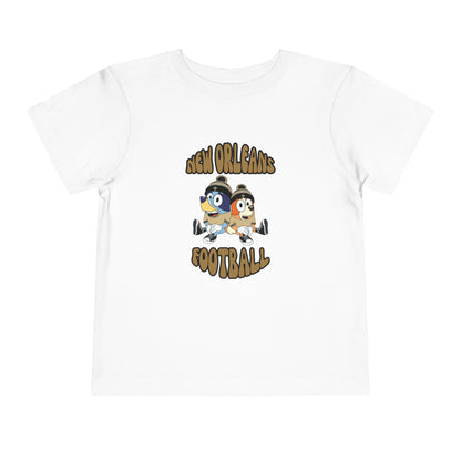 Toddler Bluey & Bingo Design Saints Football - Inspired T-Shirt