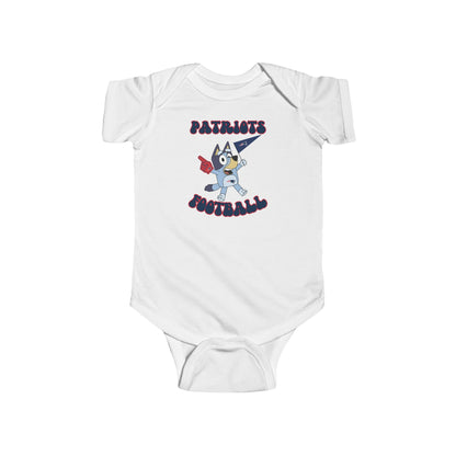 Infant Bluey Design Patriots Football-Inspired Bodysuit