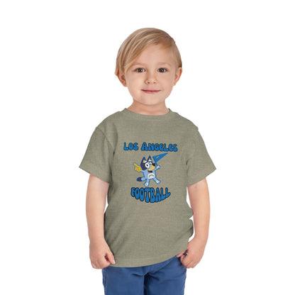 Toddler Bluey Design Las Angeles Chargers Football -Inspired T-Shirt