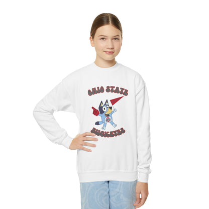 Youth Bluey Ohio State Football Crewneck Sweatshirt