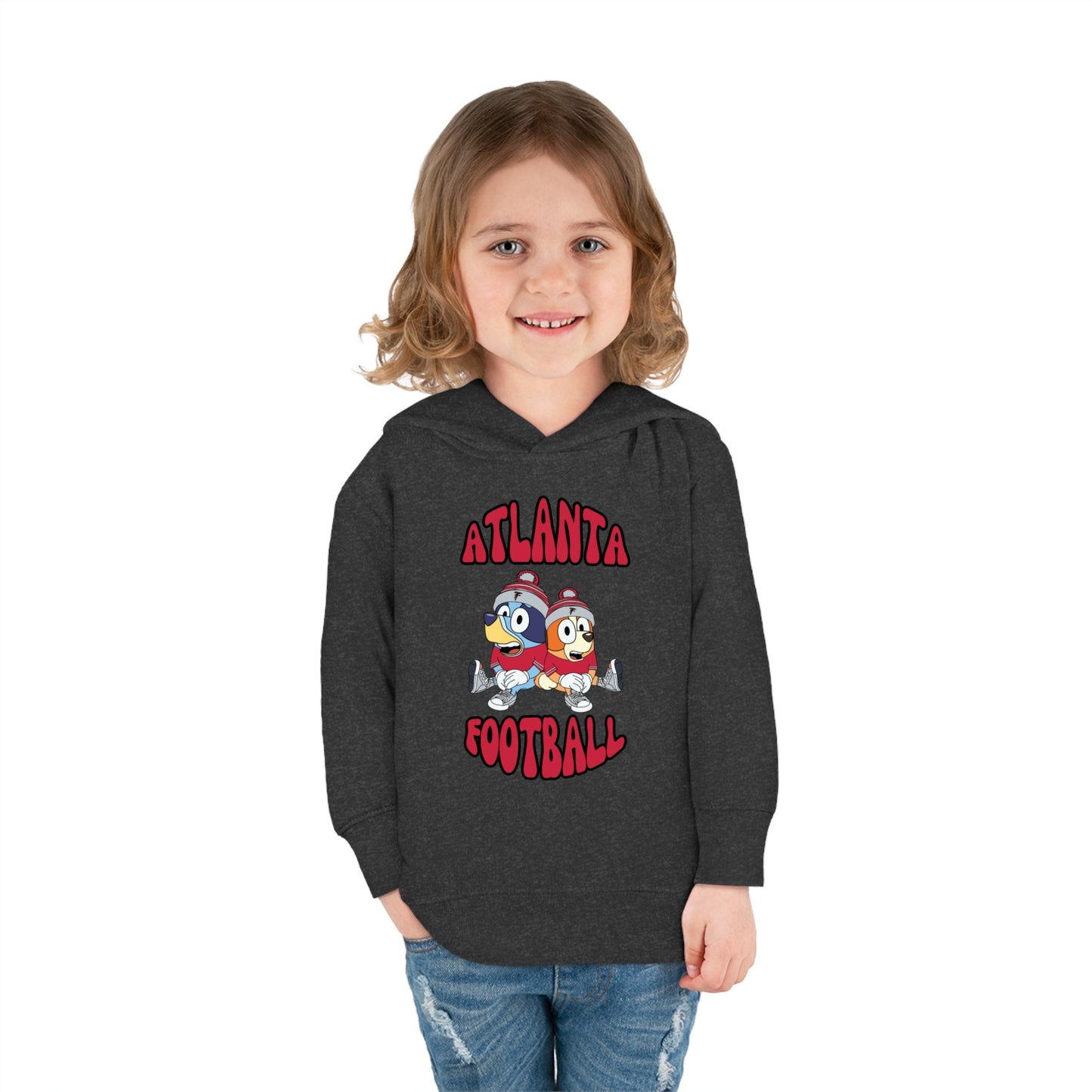 Toddler Bluey & Bingo Design Falcons Football - Inspired Pullover Fleece Hoodie